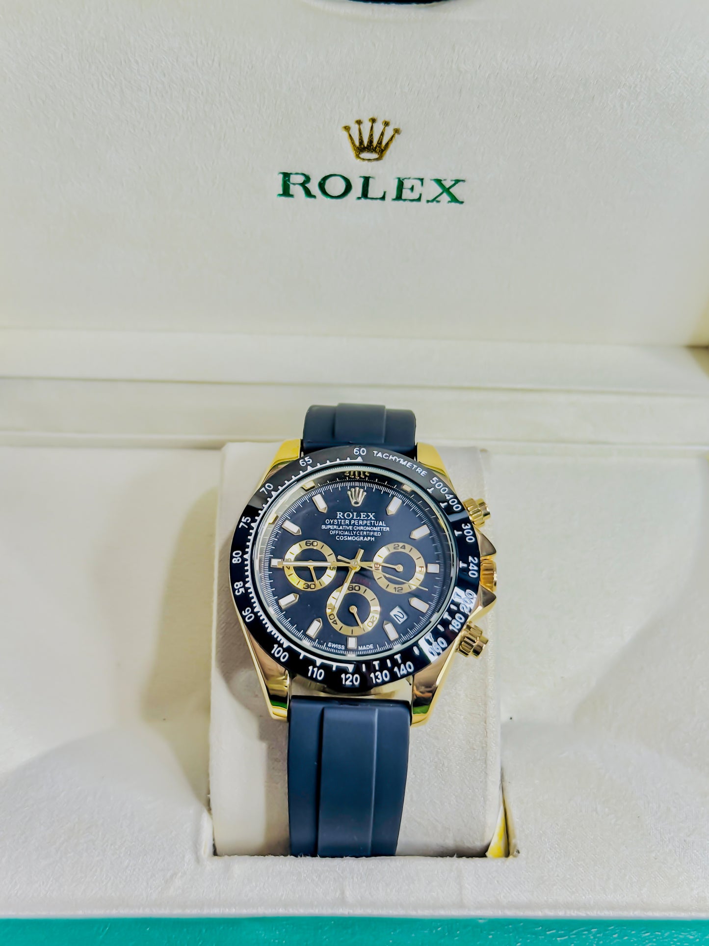 Rolex Daytona Black Dial - Chronograph Strap Edition