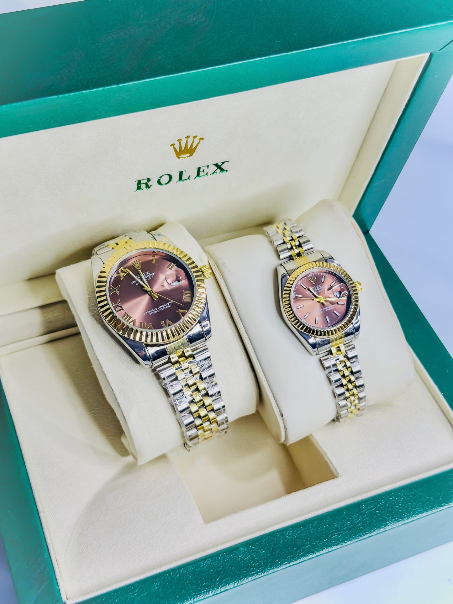 Gold And Silver Two Tone Couple Watch