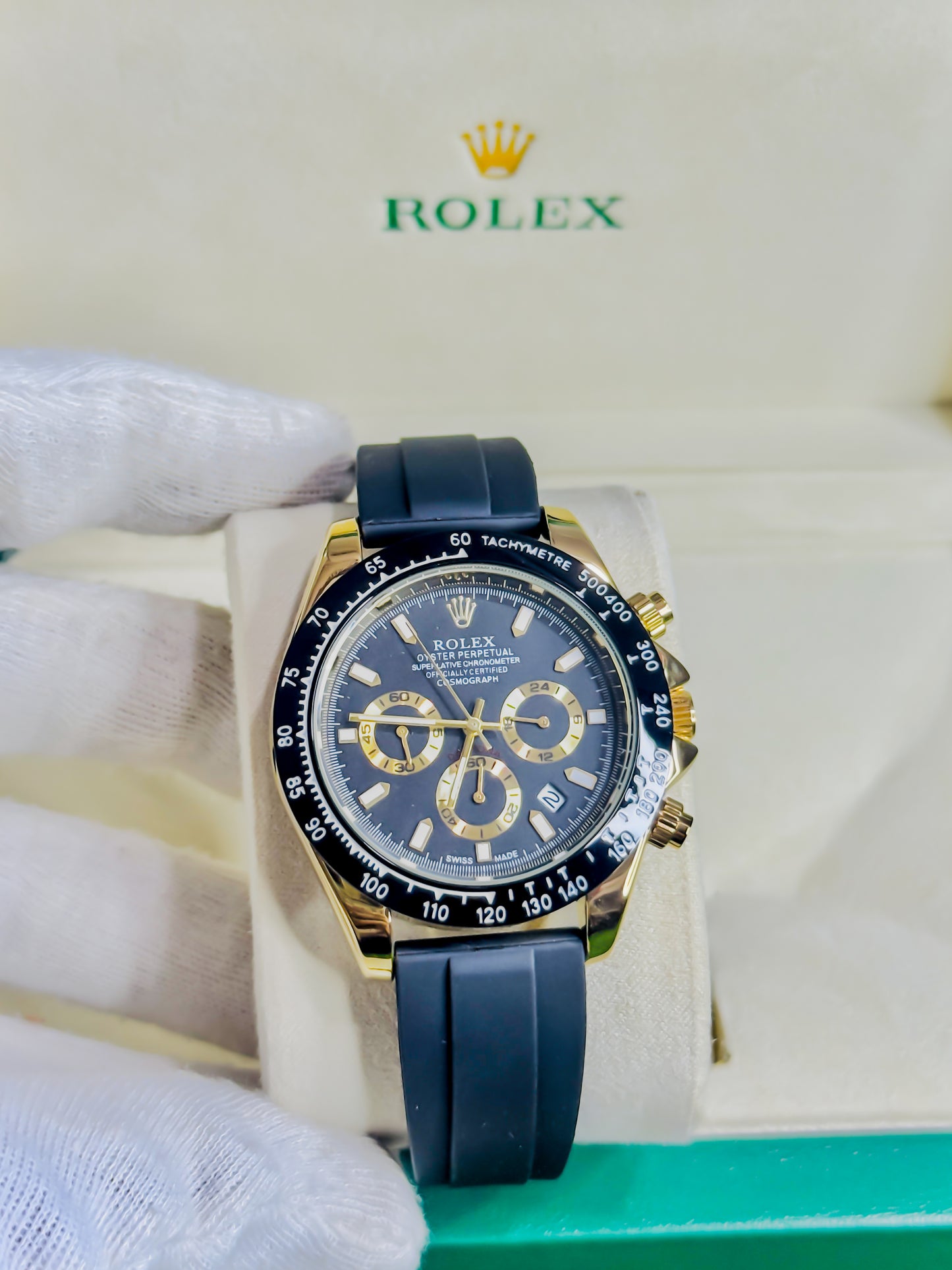 Rolex Daytona Black Dial - Chronograph Strap Edition