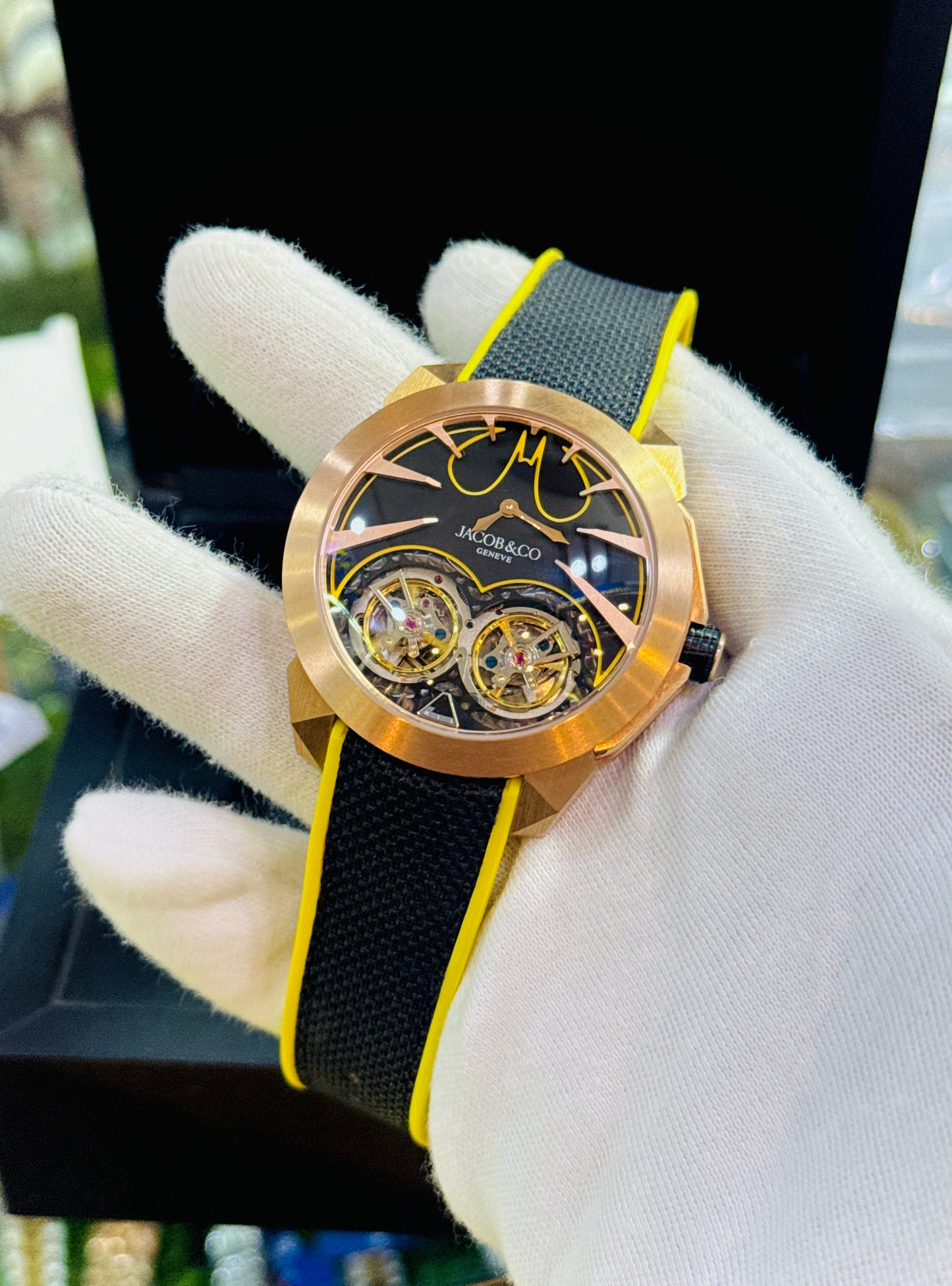 Batman black and rose gold watch