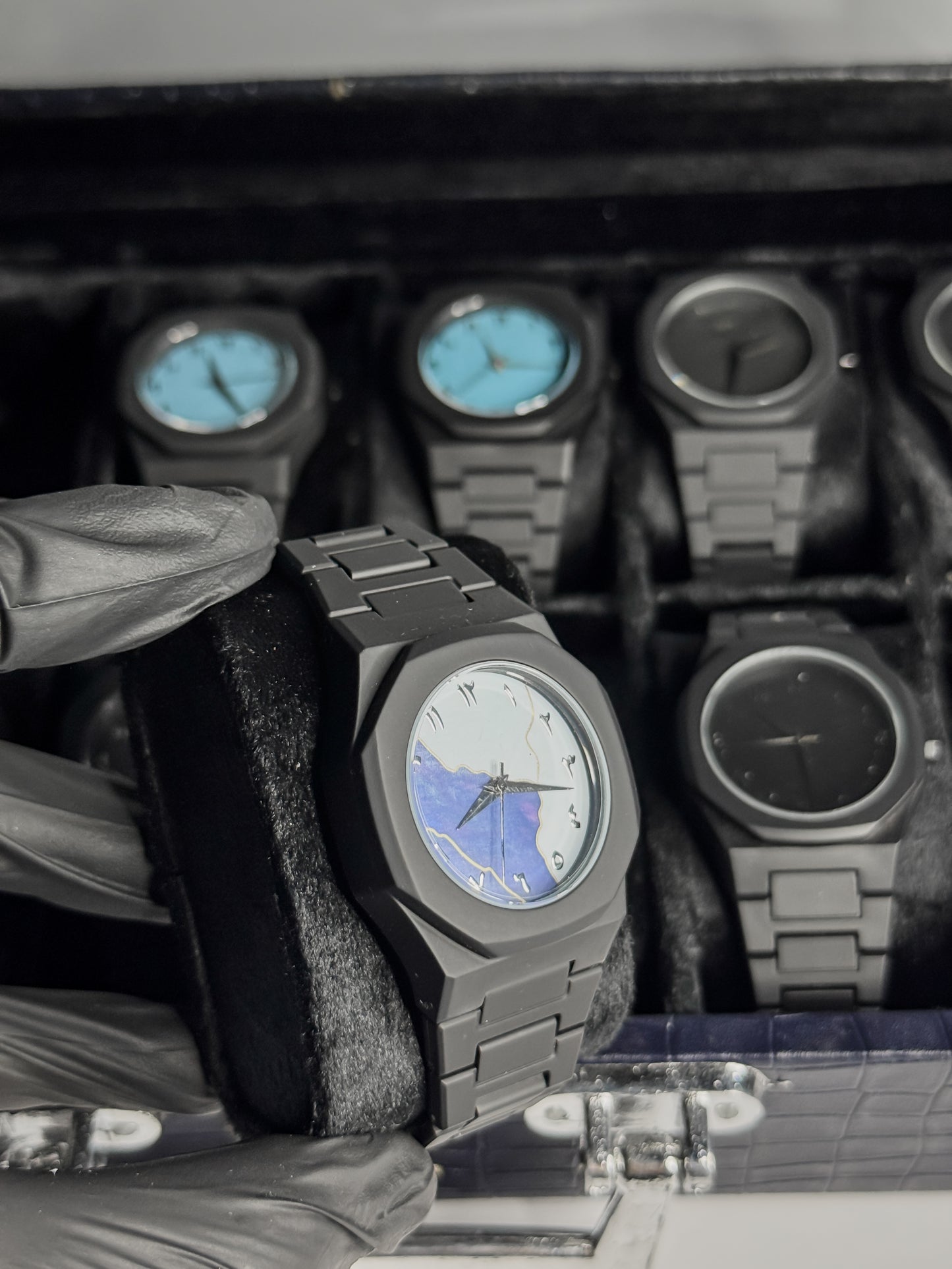 Arabic Aura Watch Blue & White Dial