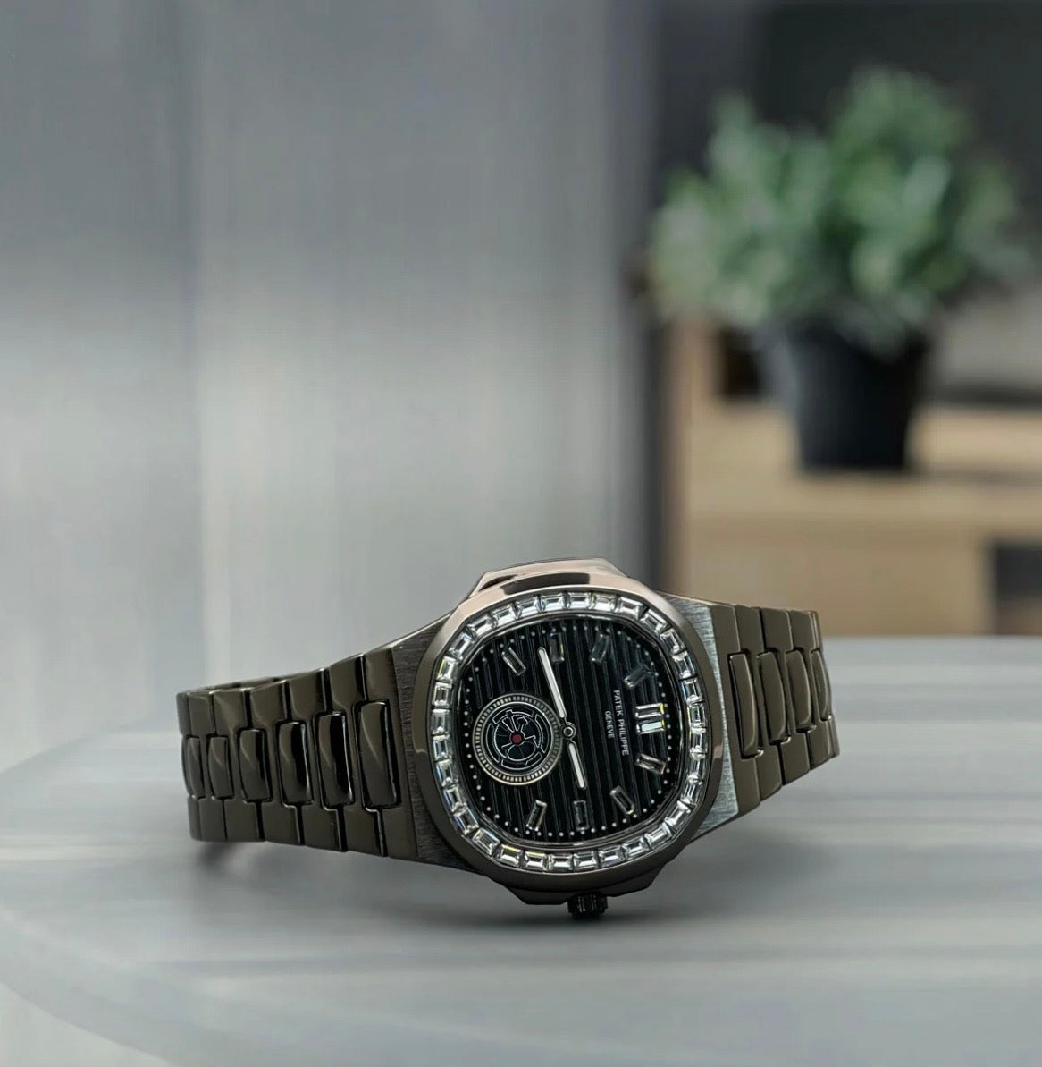 Patek Philippe Geneve Black - Diamond Bezel