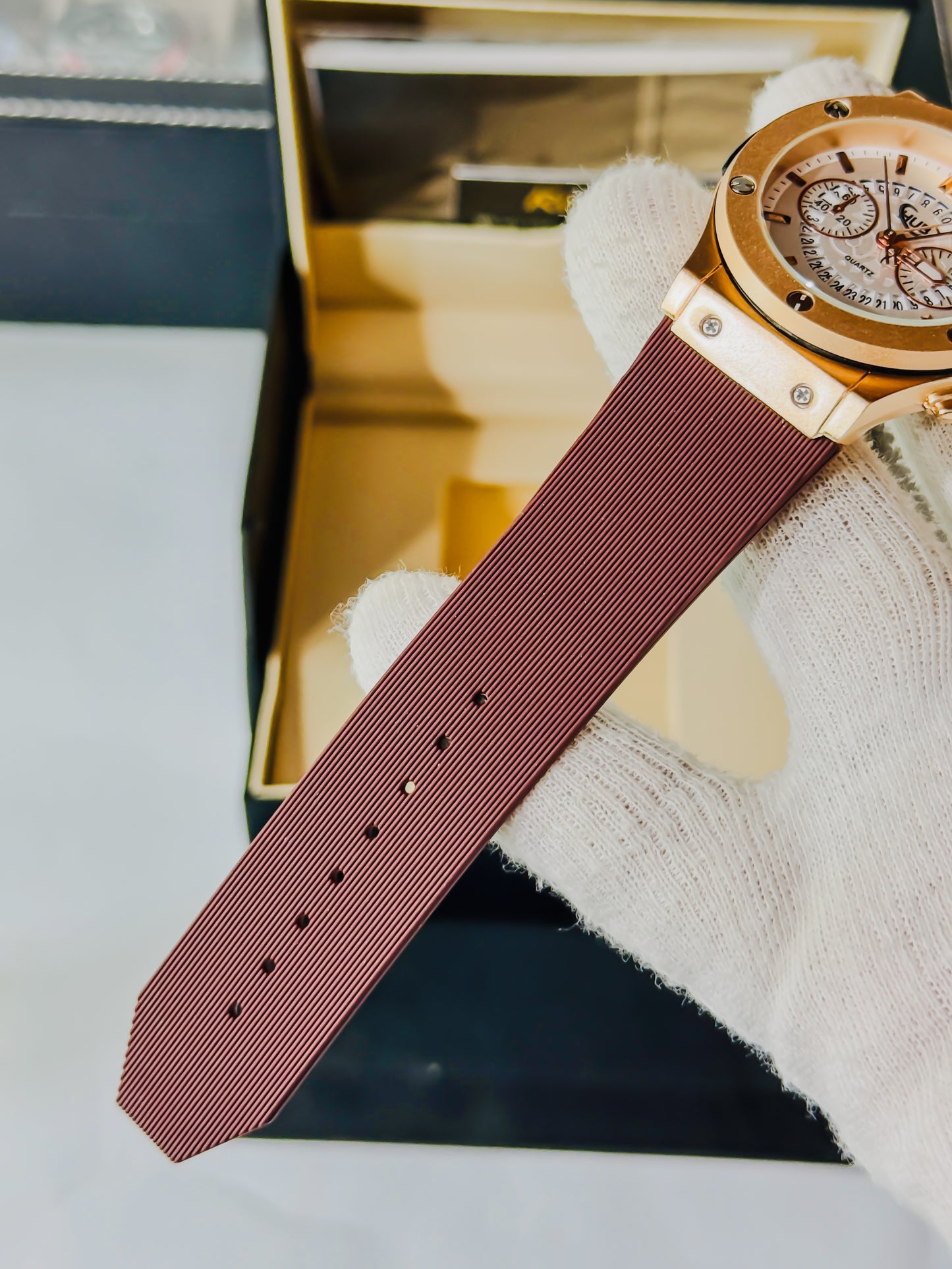 HB Brown - Premium White Dial - Strap Edition