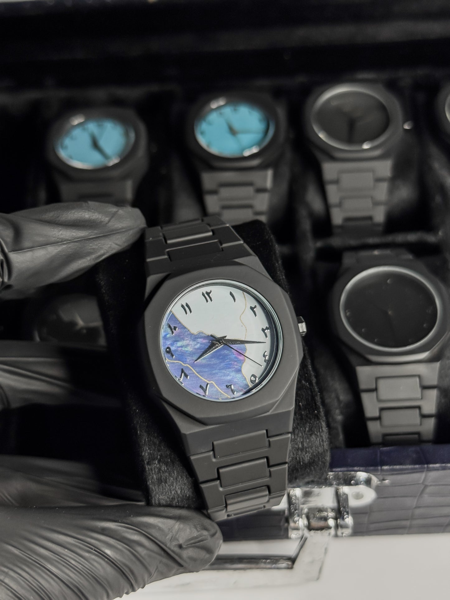 Arabic Aura Watch Blue & White Dial