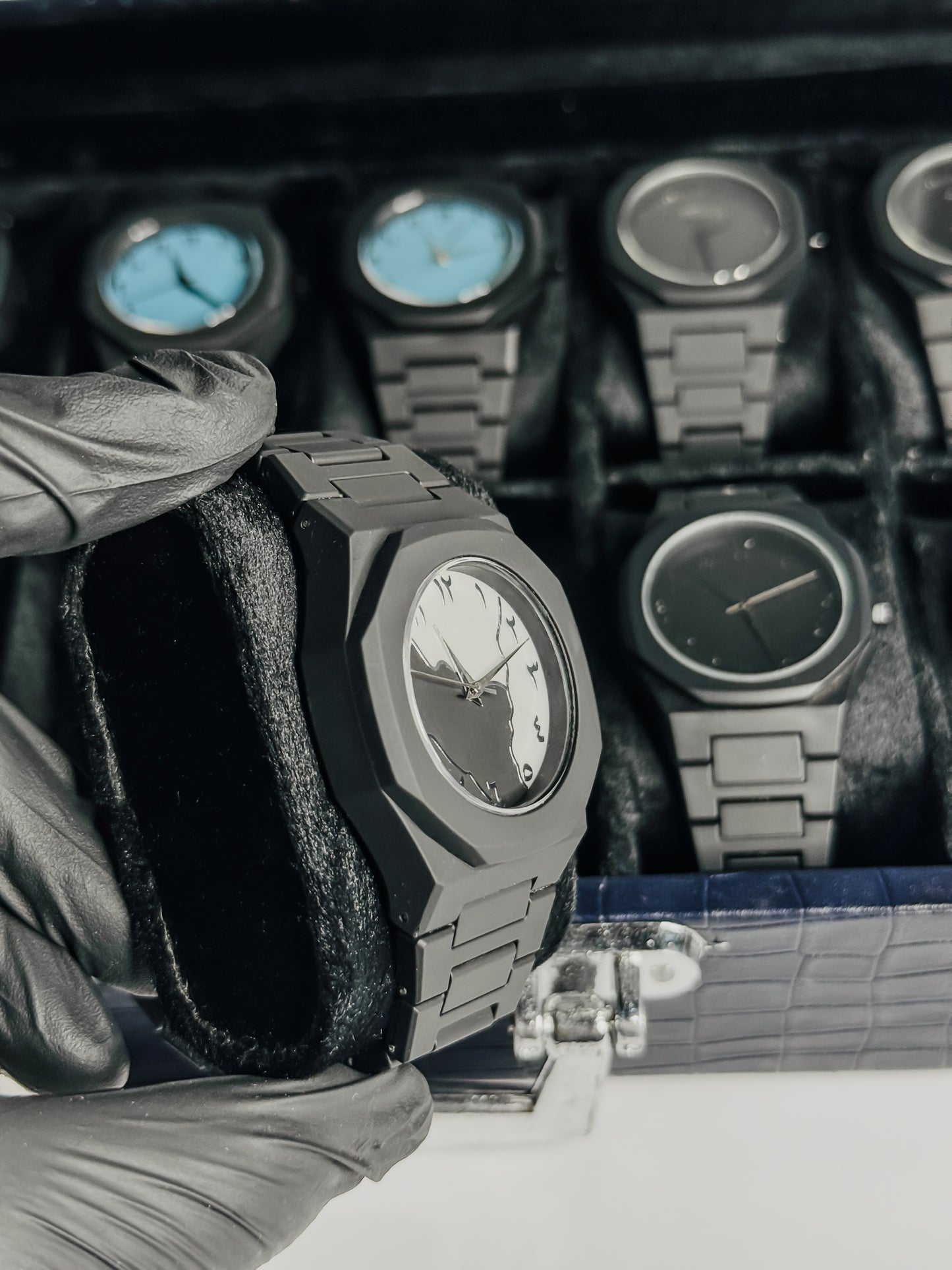 Arabic Aura Watch Black & White Dial