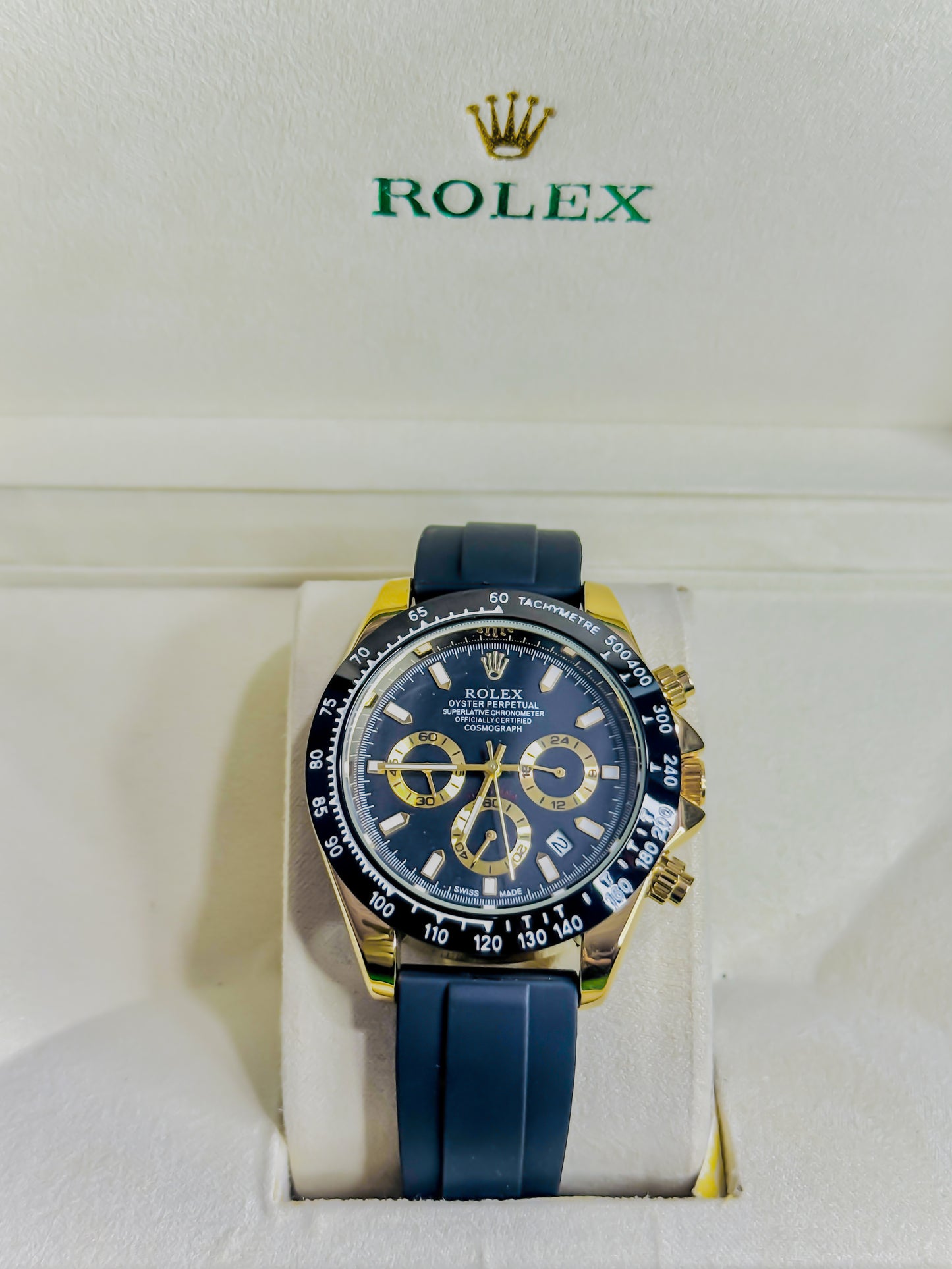Rolex Daytona Black Dial - Chronograph Strap Edition