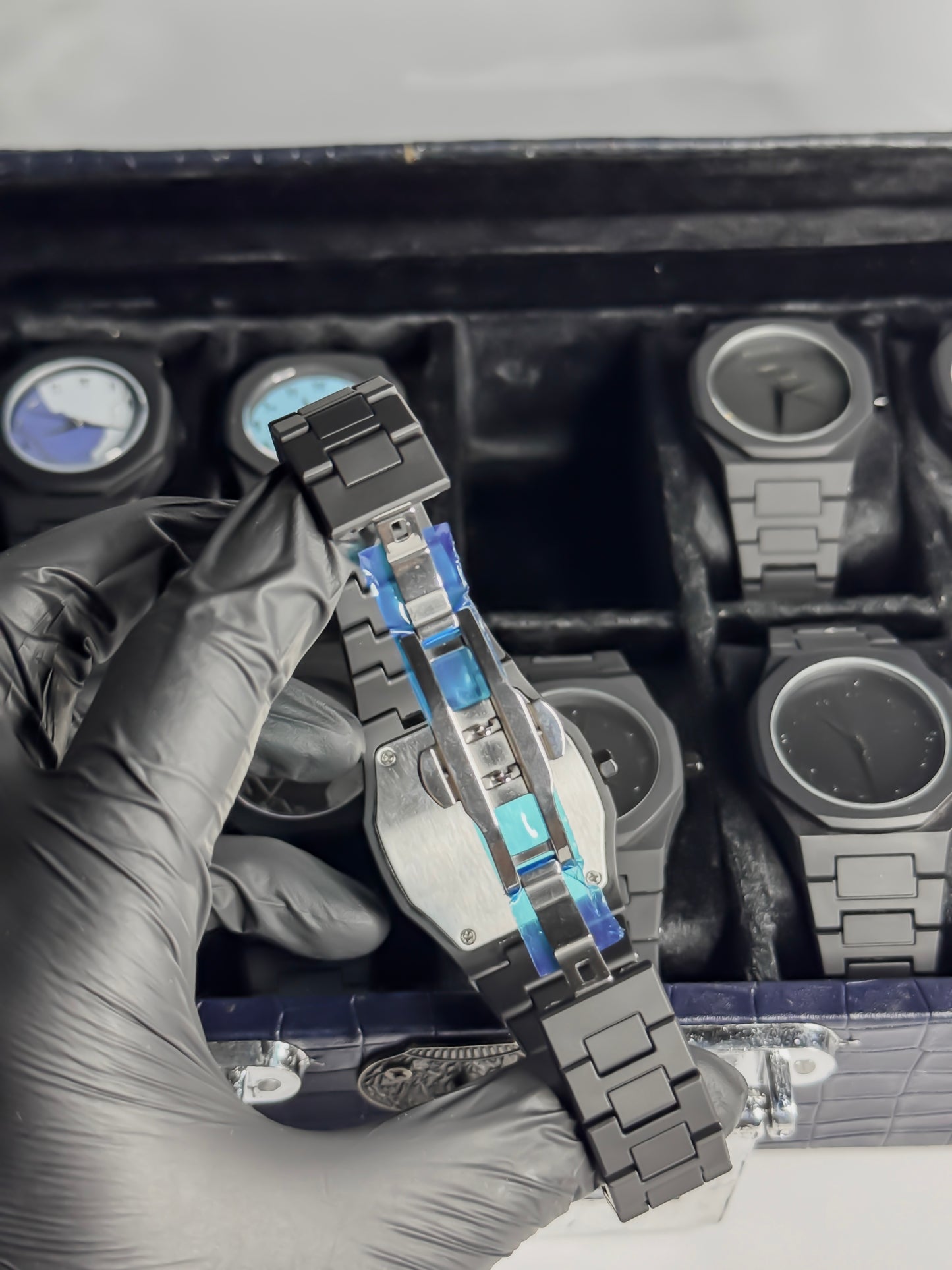 Arabic Aura Watch Blue & White Dial