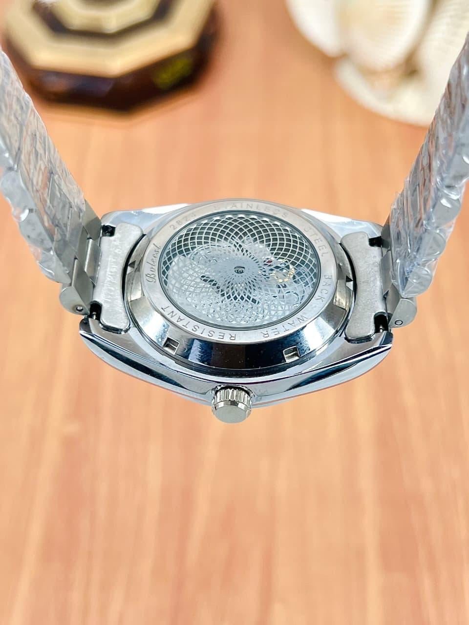 Rolex Royale Date Just Silver - Semi Auto Blue Dial Diamond Edition