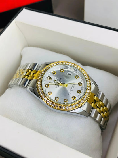Rolex Day - Date | Diamond Bezel | Dual White Dial