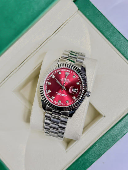Rolex Royale Date Just - Ruby Red Dial Edition