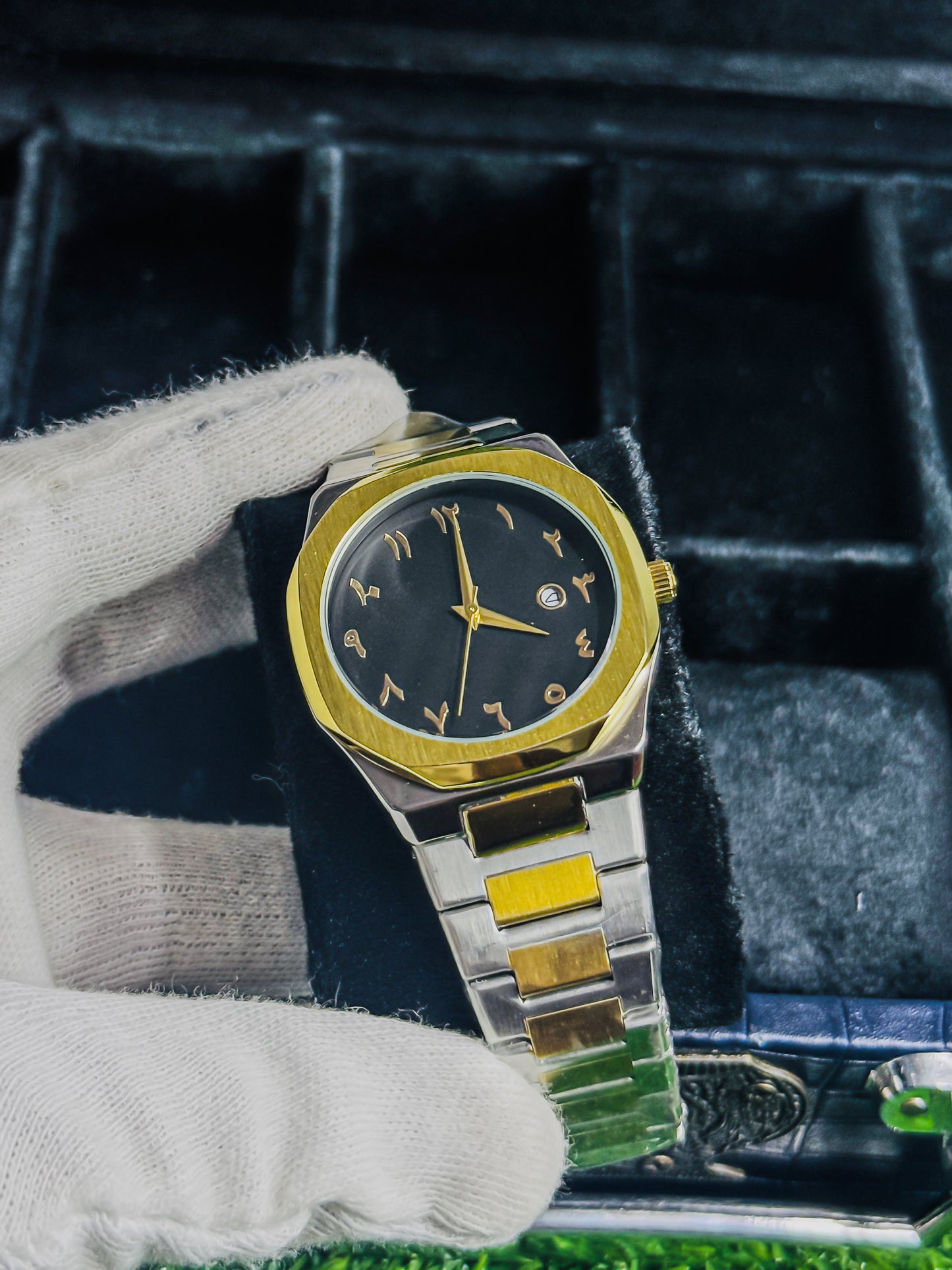 Stainless Steel Black Arabic Aura - Date Edition