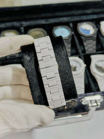 White Arabic Aura Watch - Dual Black & White Dial