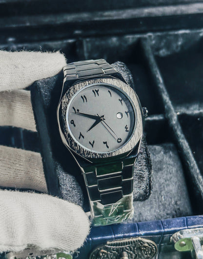 Stainless Steel Black Arabic Aura - Date Edition