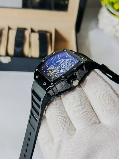 RM Premium Skeleton - Black Strap Watch