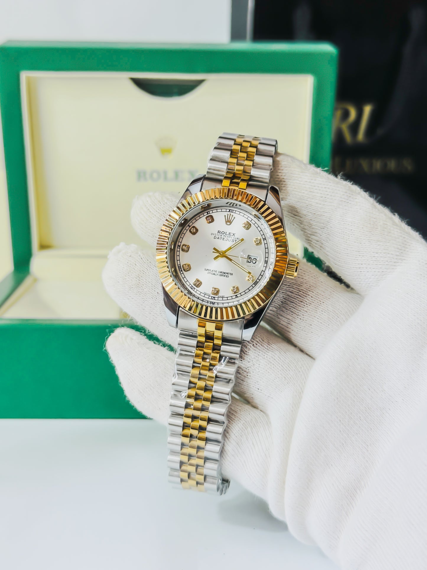 Royale Date Just - Two Tone White Dial