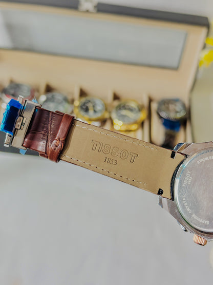 Tissot Chronograph Black Dial - Brown Leather Edition