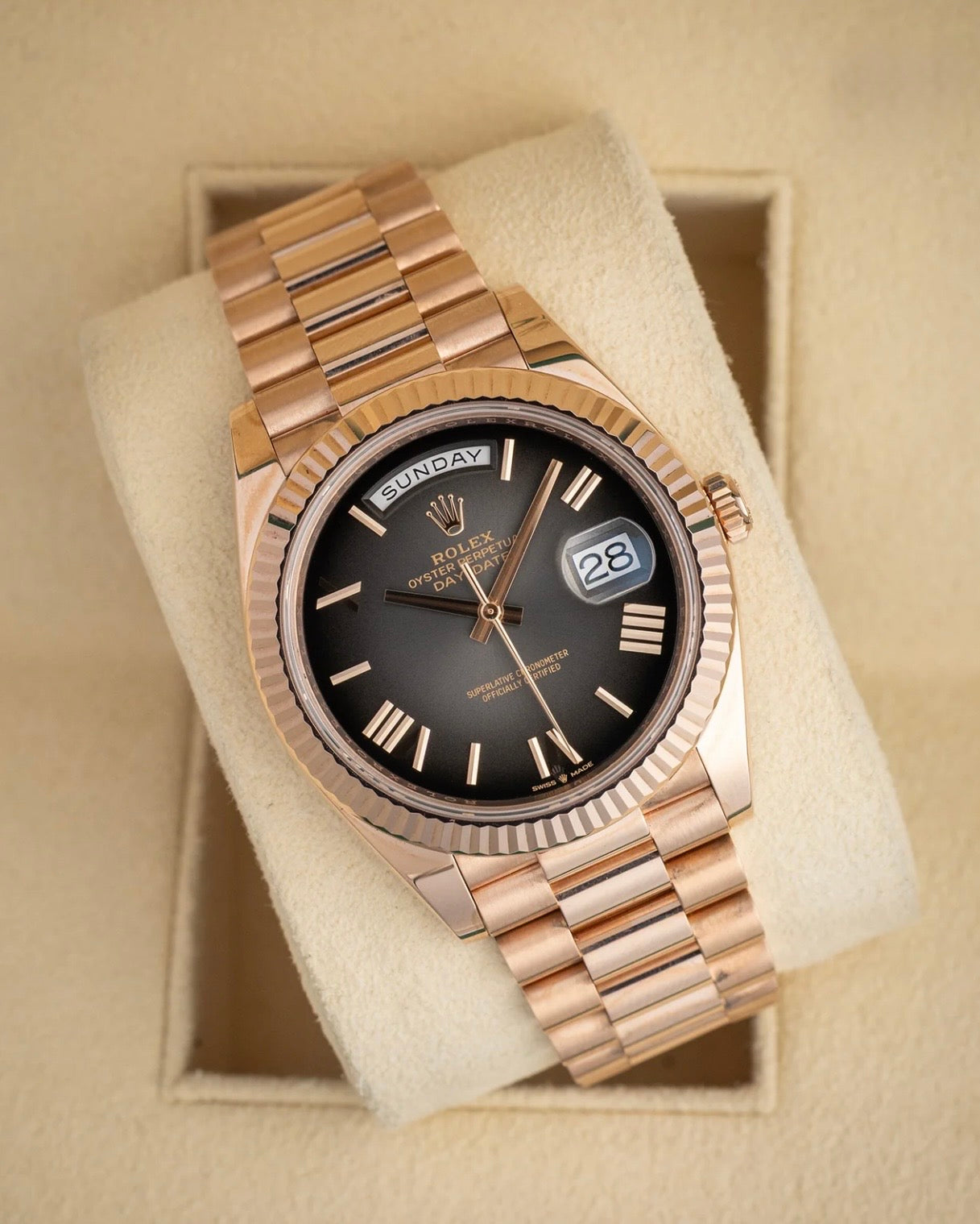 Rolex Rose Gold - Smokey Black Dial - Master Grade Automatic