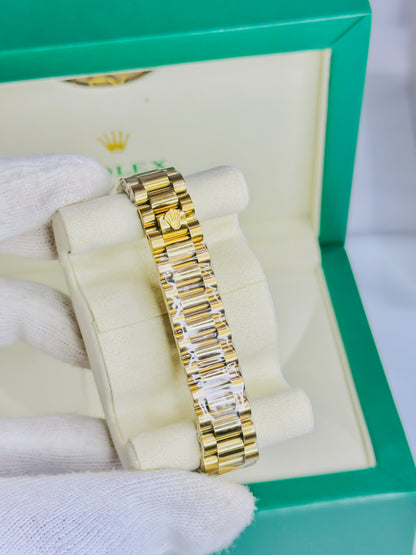 Rolex Royale Date Just Golden - Green Dial | Diamond Bezel Female Edition