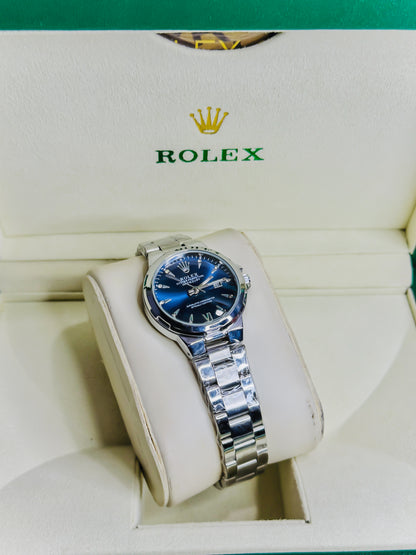Rolex Royale Date Just - Silver Blue Dial - Couple Edition