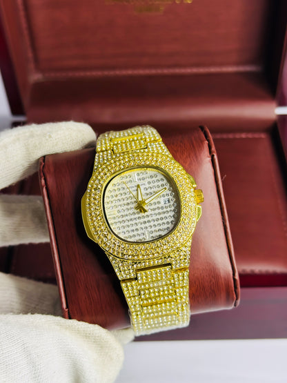 Patek Philippe Golden - White Dial Iced Edition