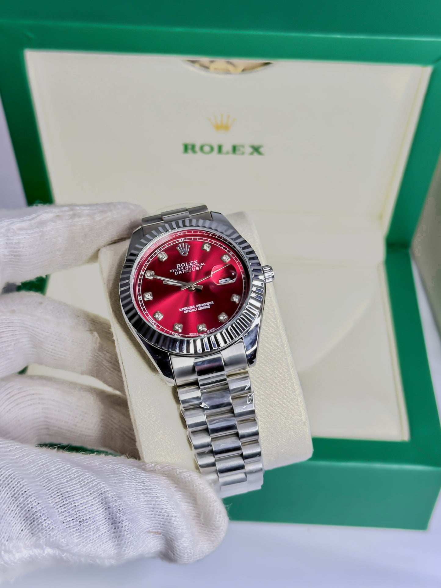 Rolex Royale Date Just - Ruby Red Dial Edition