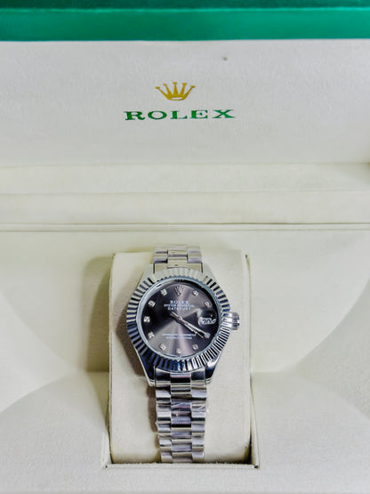 Rolex Royale Date Just Silver - Black Dial Female Edition