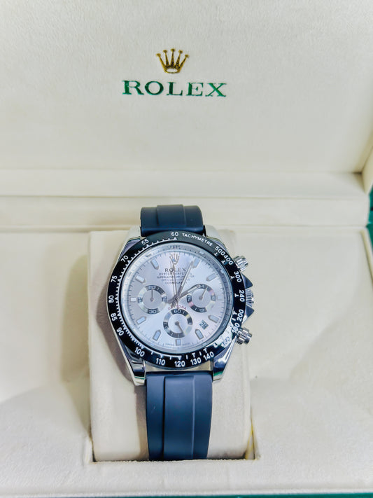 Rolex Daytona Black & Silver - Chronograph Strap Edition