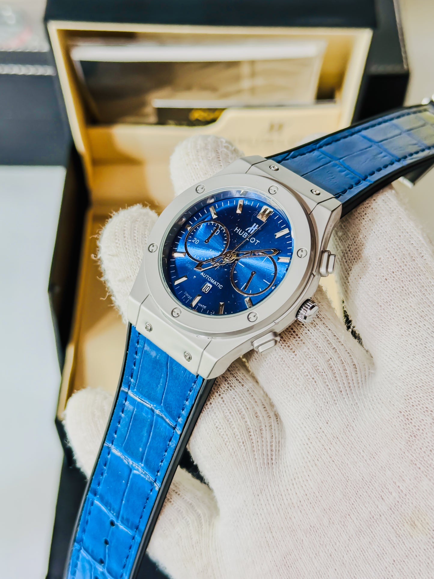 HB Blue - Premium Chronograph Style Dial