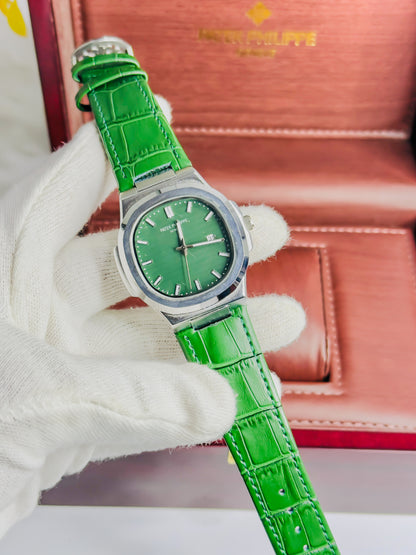 Patek Philippe - Silver Green Leather Edition