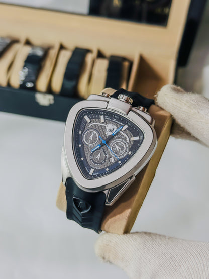 Lambo Black & Silver - Premium Strap Edition