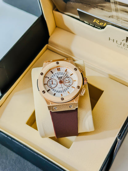 HB Brown - Premium White Dial - Strap Edition
