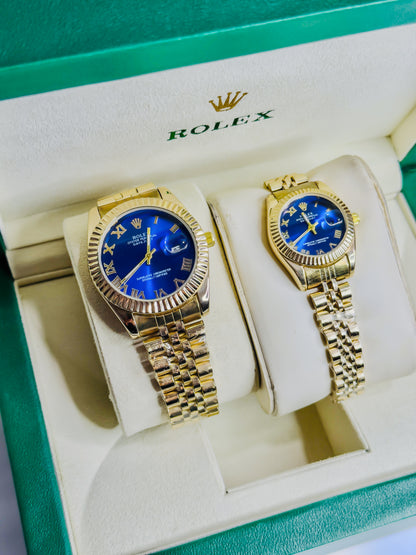 Royale Golden - Blue Dial Couple Edition