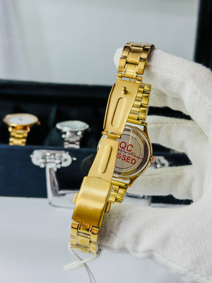 Westci-ll Elegant Gold Roman Dial Watch- Women Edition