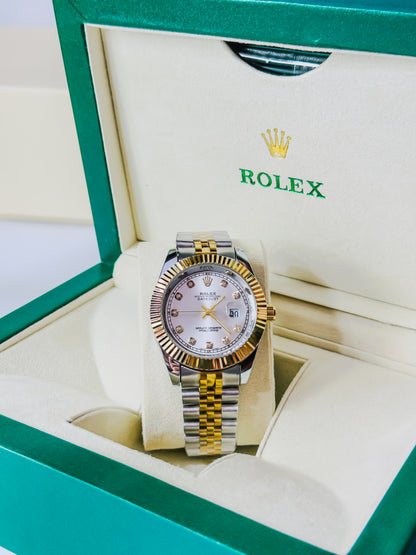Royale Date Just - Two Tone White Dial