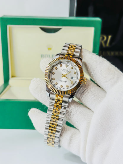 Royale Date Just - Two Tone White Dial