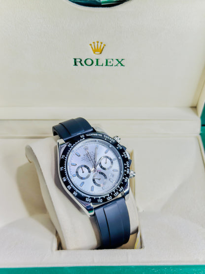 Rolex Daytona Black & Silver - Chronograph Strap Edition