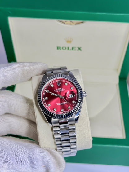 Rolex Royale Date Just - Ruby Red Dial Edition