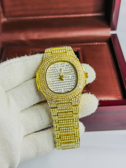 Patek Philippe Golden - White Dial Iced Edition
