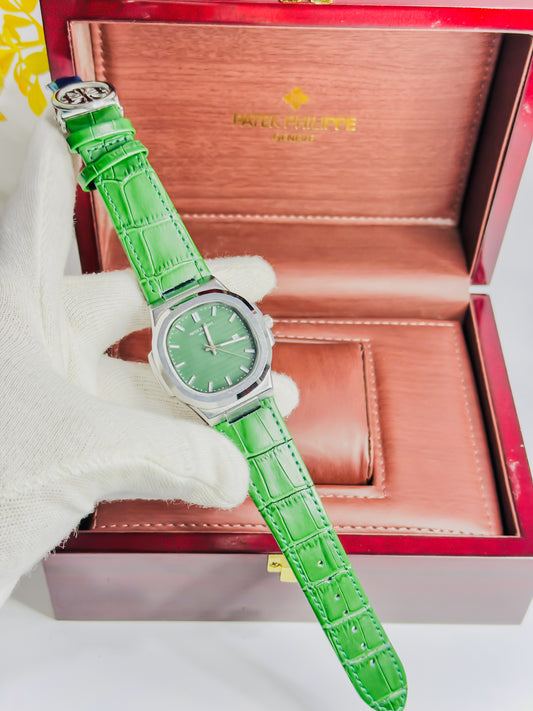 Patek Philippe - Silver Green Leather Edition