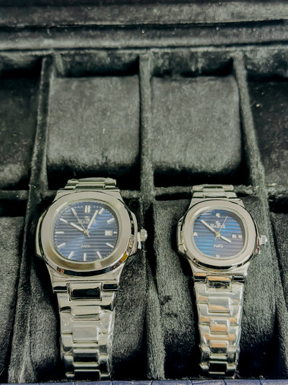 Seastar Royale Silver - Blue Dial Couple Edition