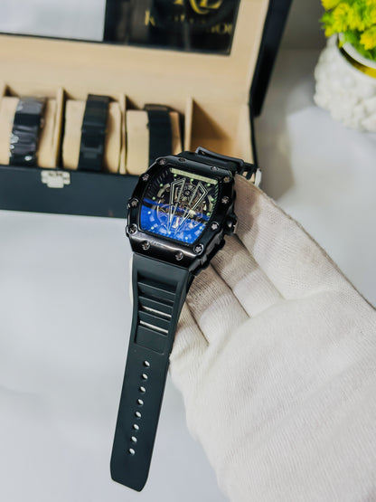 RM Premium Skeleton - Black Strap Watch