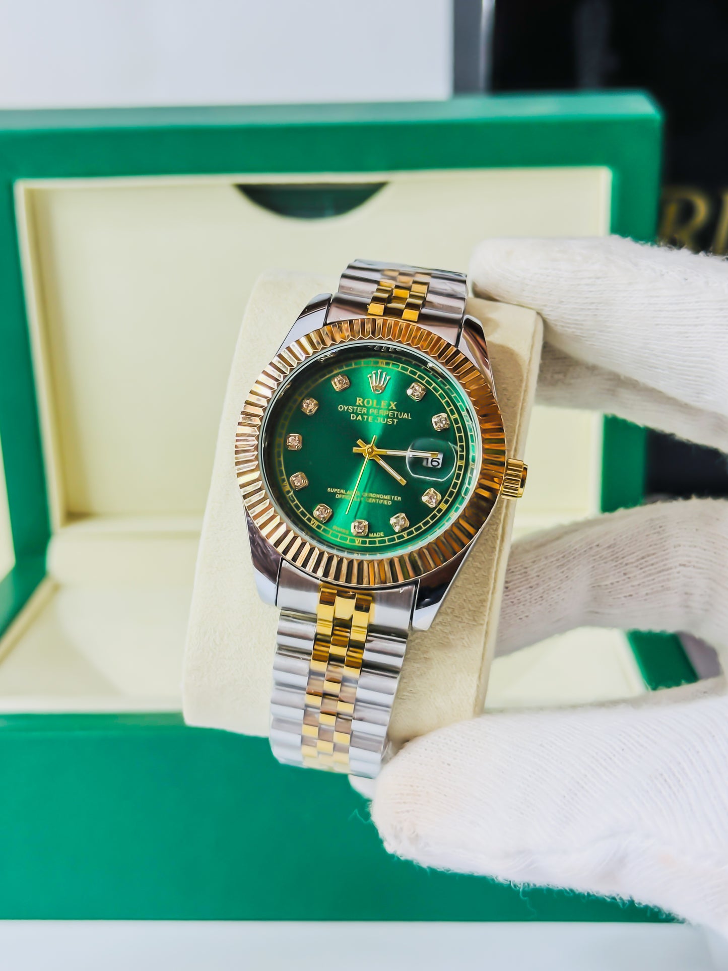 Royale Date Just - Two Tone Green Dial