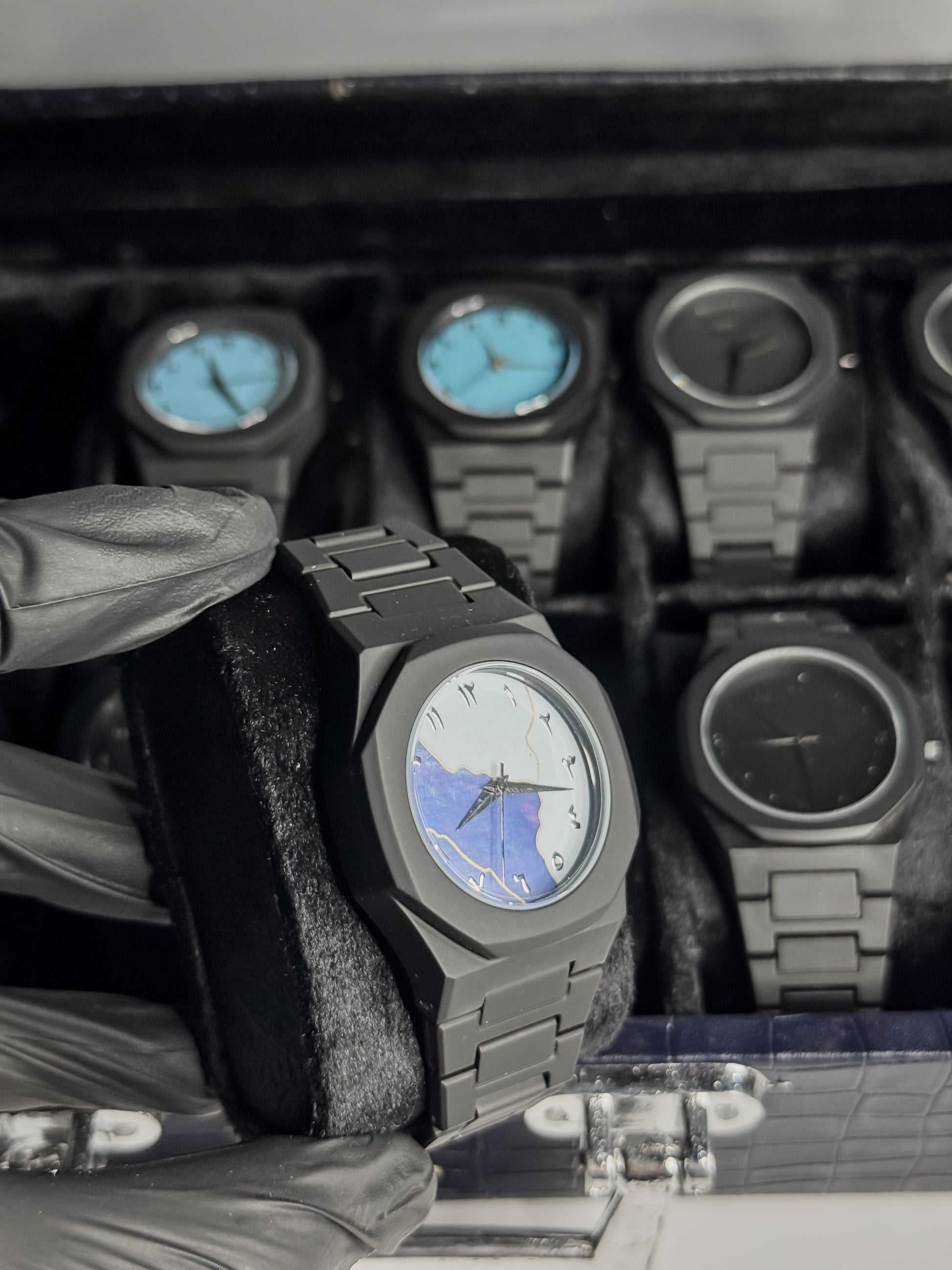 Arabic Aura Watch Blue & White Dial