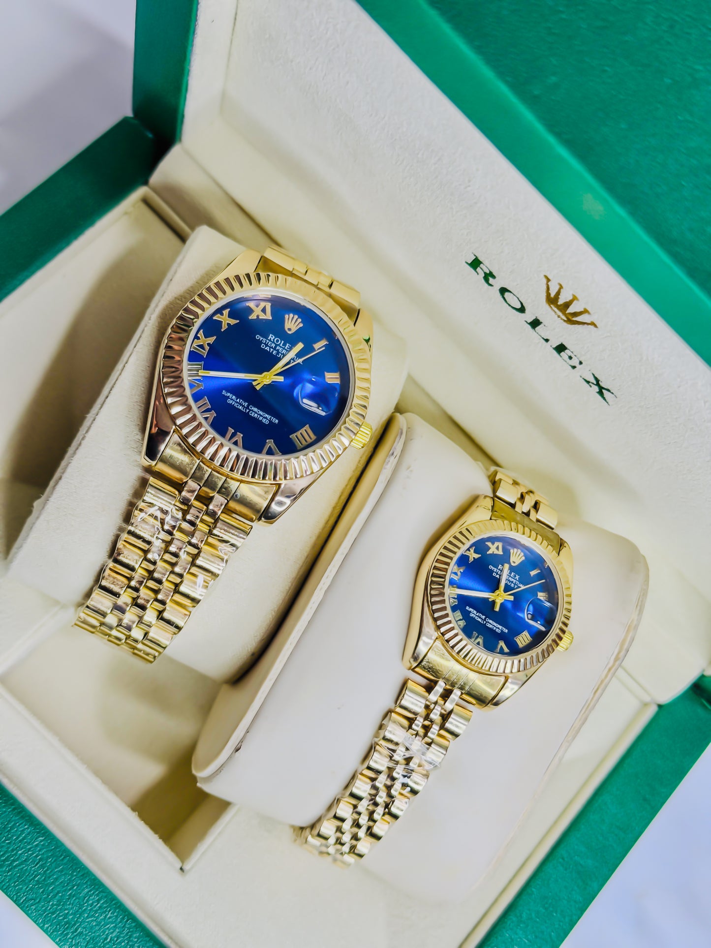 Royale Golden - Blue Dial Couple Edition