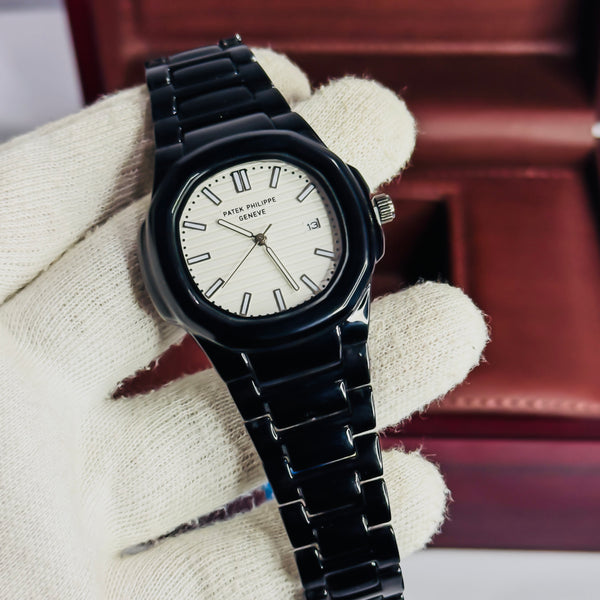 PP Geneve Black - White Dial
