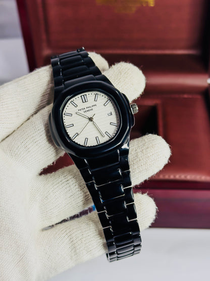 PP Geneve Black - White Dial