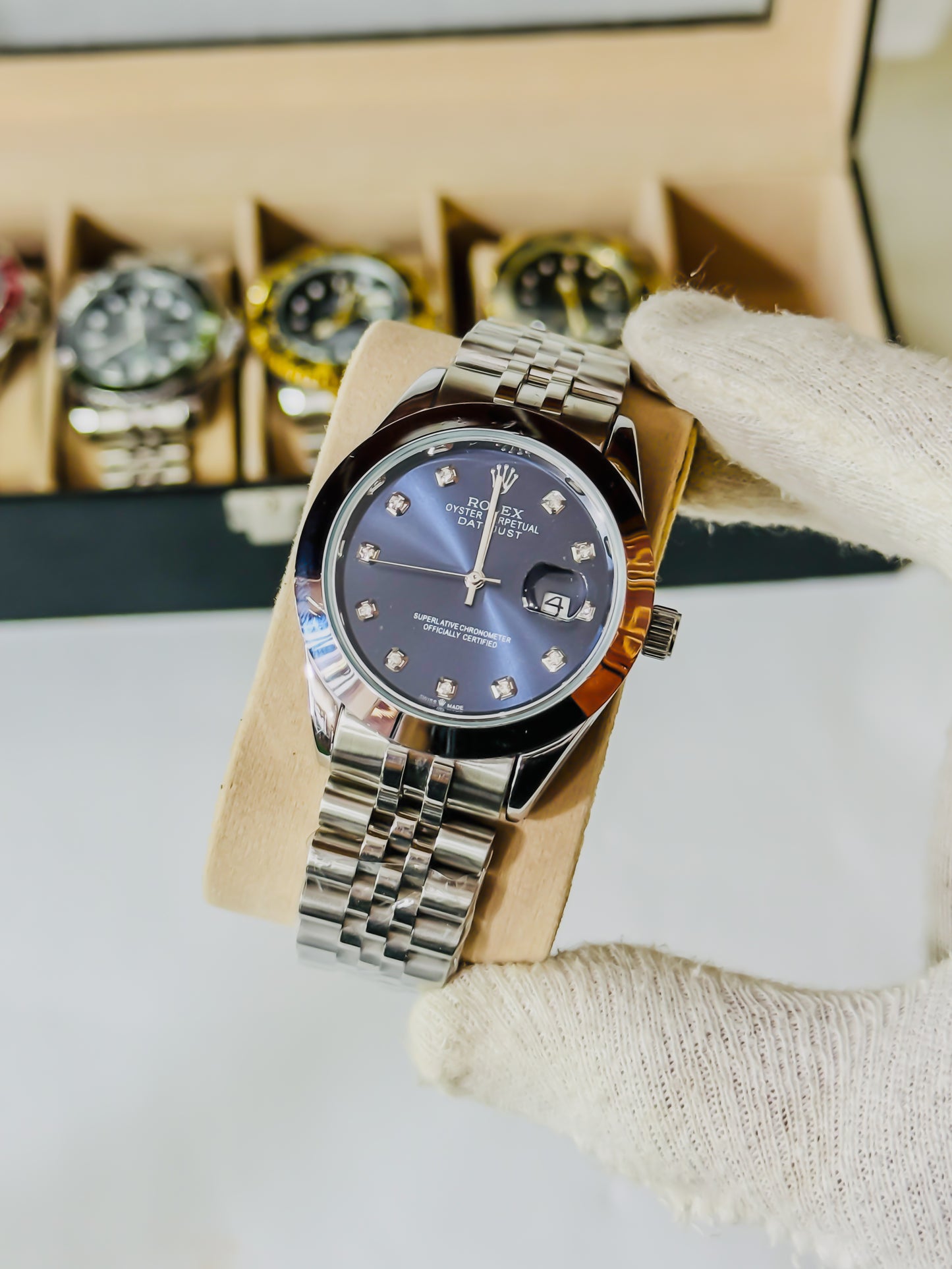 Date Just - Blue & Silver Semi Auto