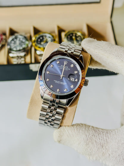 Date Just - Blue & Silver Semi Auto