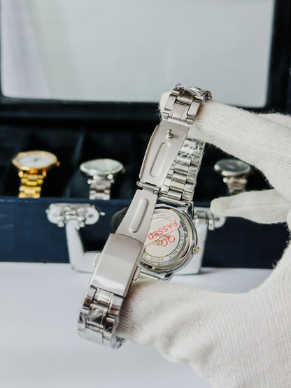 Faleda-l Silver Elegant Diamond Bezel Watch - Women Edition