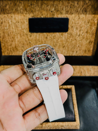 Jacob&Co Bugatti Chiron Sapphire Edition – Transparent Red & White